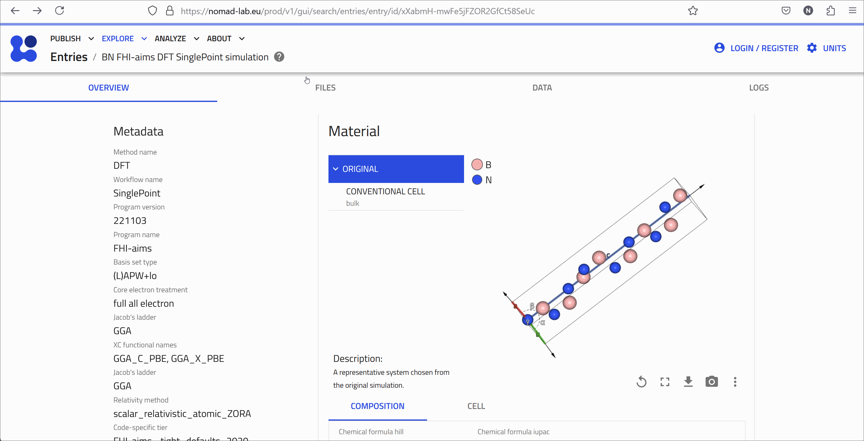 Files and Data Tabs